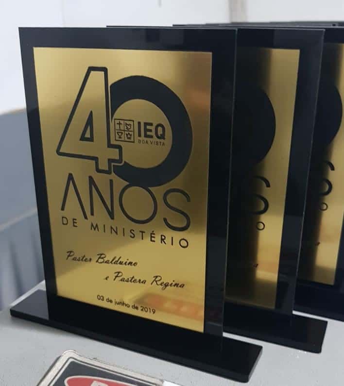 Troféu personalizado produzido pela G2